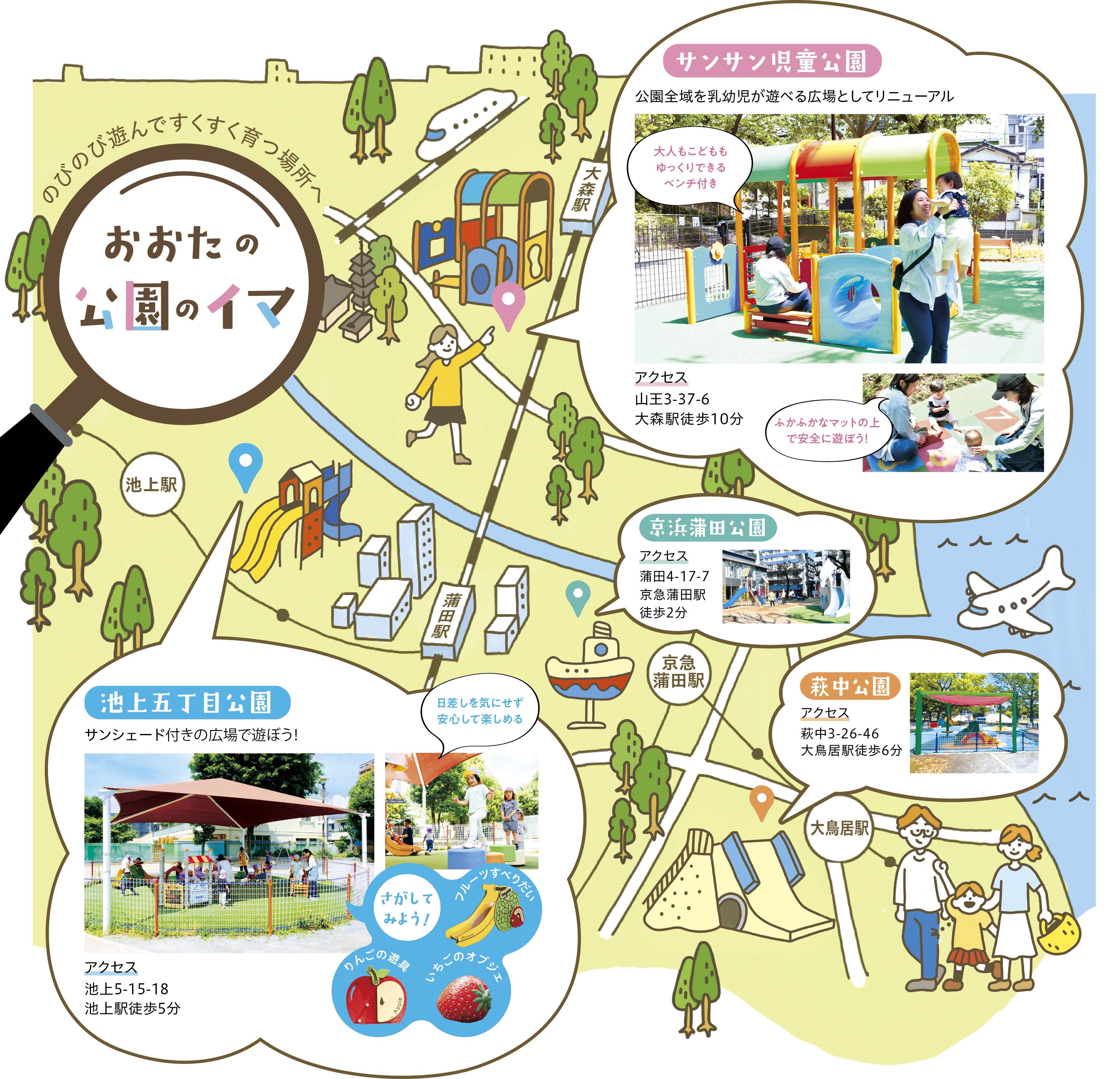 大田区内の公園マップ画像