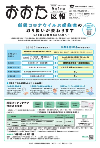 画像：おおた区報（PDF版）令和5年5月1日号　の表紙