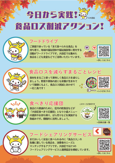 区の食品ロス削減月間チラシ（裏面）