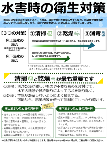 水害時の衛生対策ちらし表