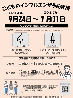 こどものインフル助成　ポスター