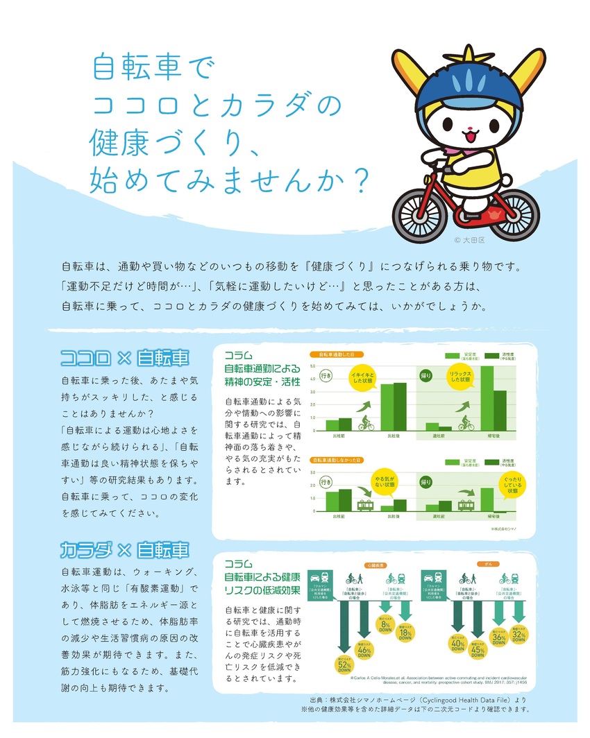 自転車で心と体の健康づくり画像