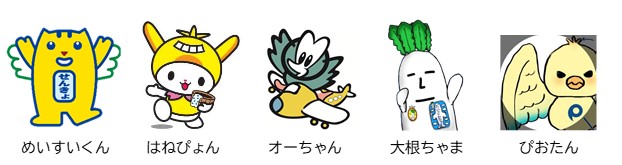 図：大田区キャラクター選挙の立候補者一覧