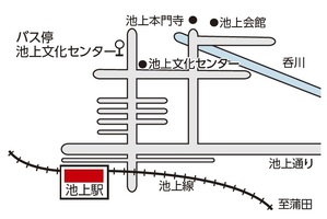 地図：池上図書館への案内図