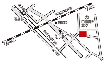 地図：大田図書館への案内図