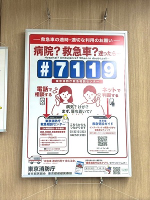 写真：救急受診ガイドなどのチラシ