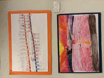 大城陽斗作　富士山、中央線路線図