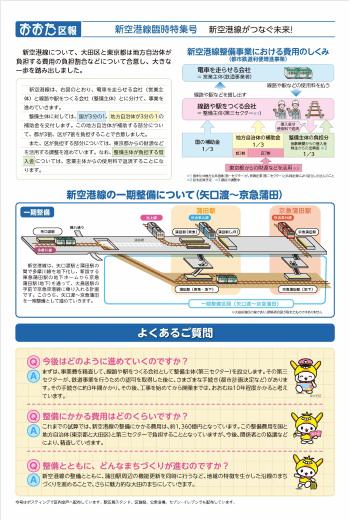 画像：おおた区報 新空港線臨時特集号の裏面