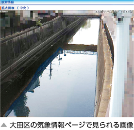 大田区の気象情報ページで見られる画像