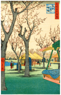 歌川広重（うたがわひろしげ）「蒲田の梅園」『名所江戸百景（めいしょえどひゃっけい）』安政（あんせい）4年（1857年）