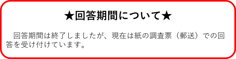 国勢調査の回答期間は終了しましたが、現在は紙の調査票で郵送回答を受け付けています。