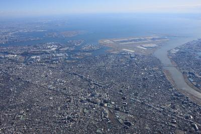 画像：中央防波堤全景、平和島・昭和島・京浜島・城南島、羽田空港の一部(平成25年度)