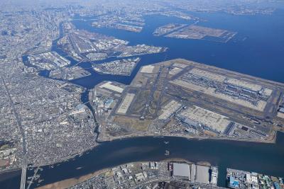 画像：川崎市側より羽田空港と羽田エリア(平成30年度)