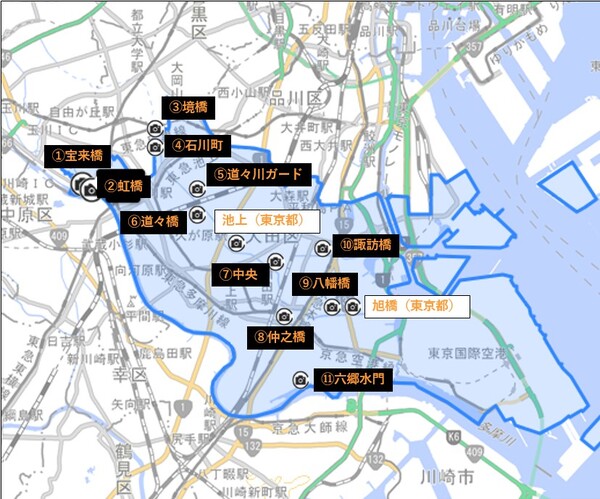 水防監視カメラ位置図