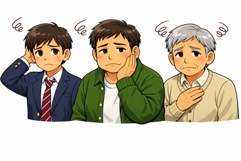悩む男性のイラスト