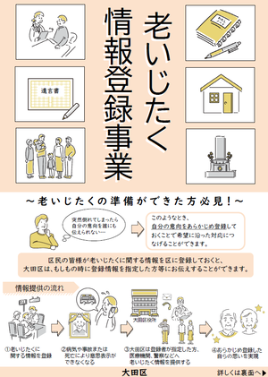 老いじたく情報登録チラシ（表）
