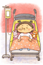 バギーで眠るうめちゃんのイラスト