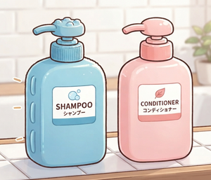 シャンプーとコンディショナーの画像
