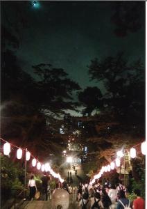写真：植草　直子さん作「盆の空」（池上本門寺　正面階段中ほどから）