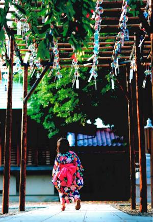 写真：尾崎　暁子さん作「涼をくぐる」（嶺白山神社）