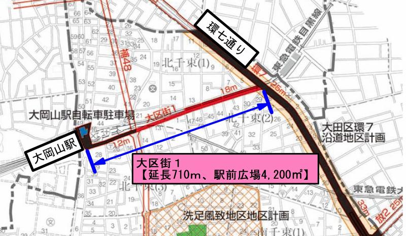 大田区画街路第1号線の事業着手状況