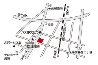 地図：大田文化の森への案内図