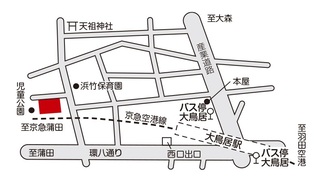 地図：浜竹図書館への案内図